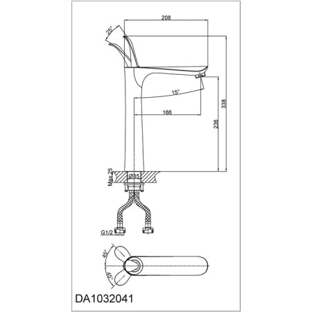 D&K Venice Baciano DA1032041 sink mixer, chromium color-1