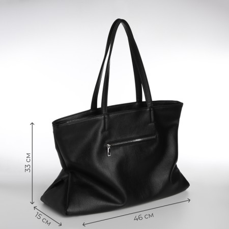Female bag Textura, chover, large size, black color-1