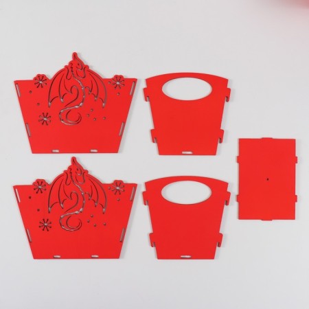 Basket-jacket "Dragon" Red 18x12x14.5 cm (set of 5 parts)-4