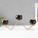 Summary Metal for 3 candles "black marble with golden veins - zig -zag" gold 41x19cm