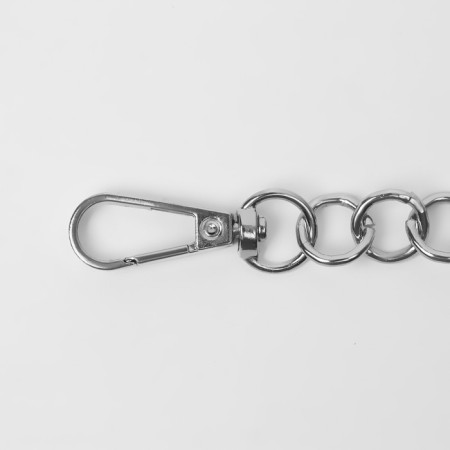 A chain for a bag, with carbines, metal, d = 12 mm, 30 cm, silver color-1