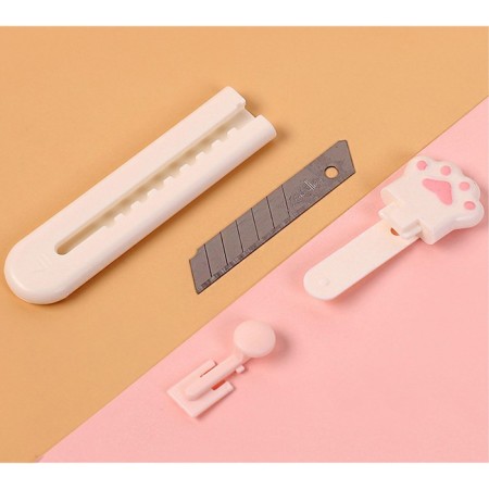 Chancellery knife "foot", blade 9 mm, plastic, mix-3