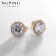 Earrings with rhinestones Xuping Cuts Sun, white color in gold