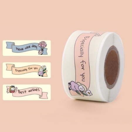 Stick Paper "with the best wishes" 2.5x7.6 cm 120 pcs in a rolon 3x5x5 cm