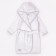 Waffle hood with a hood, height 122-128 cm, white color