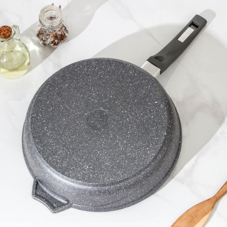 Granite pan, d = 28 cm, plastic handle, anti -stick coating, gray color-2