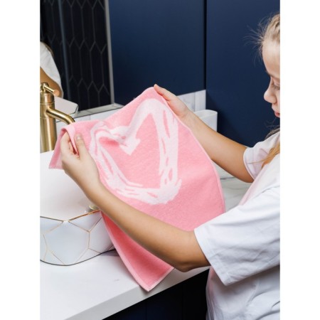 Trick Tenge Guten Morgen Hearts, 450 gr, size 50x90 cm, pink color-9