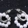 Earrings with the removable element "Transformer" two pearl rings, white color in silver