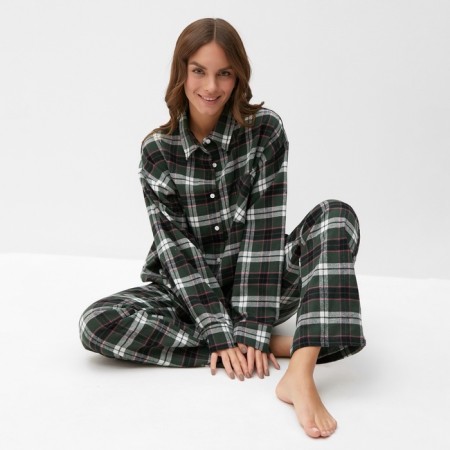 Female pajamas (shirt and trousers) KAFTAN size 40-42, green-3
