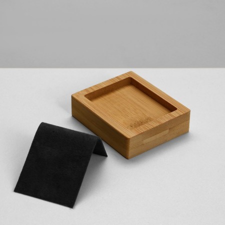 Earrings stand, wood, 1 pair, 5.8 × 6.8 cm, black color-3