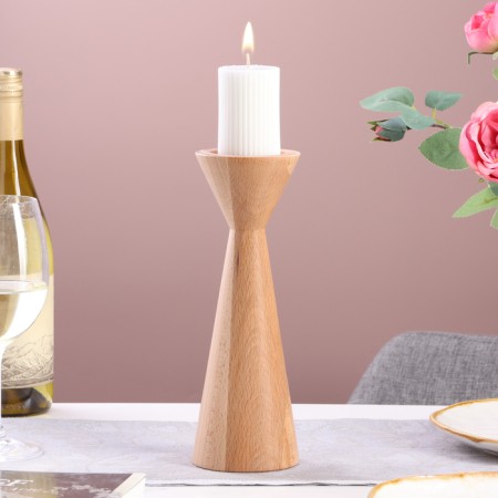 Candlestick, model No. 5, 9 x 25 cm, beech
