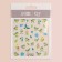 Nail stickers "Ticks and flowers", voluminous, blue/yellow/green color