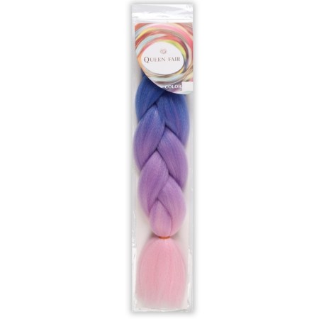 Zumba Kanecalon is three-colored, corrugated, 60 cm, 100 g, blue/purple/light pink (#cy22)-4