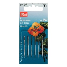Embroidery needles sharp No. 24, 0.80x37 mm, 6 pcs