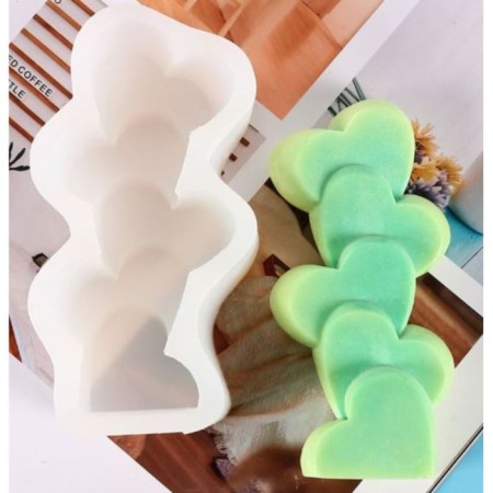 Mold Silicon "Pillar from hearts" 3.4x4.5x12.5 cm