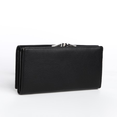 Women's wallet on a magnet, black color-1