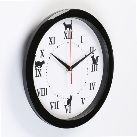 Wall watches, D-28 cm, interior "cats", silent-1