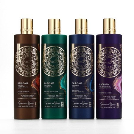 Hair balms, a complex of oils and extracts, nutrition and moisture, 470 ml, Ural Lab-7