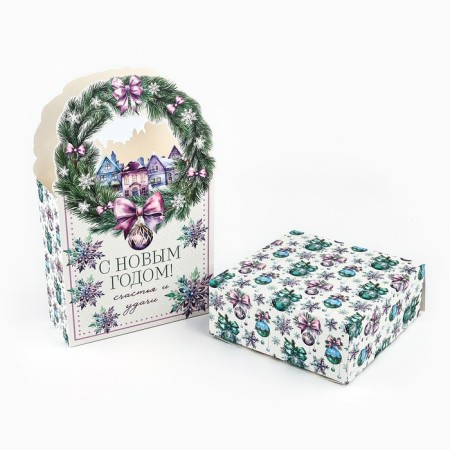 Box the team "New Year's Wreath" 18.4 x 30.4 x 7.3 cm, New Year-6