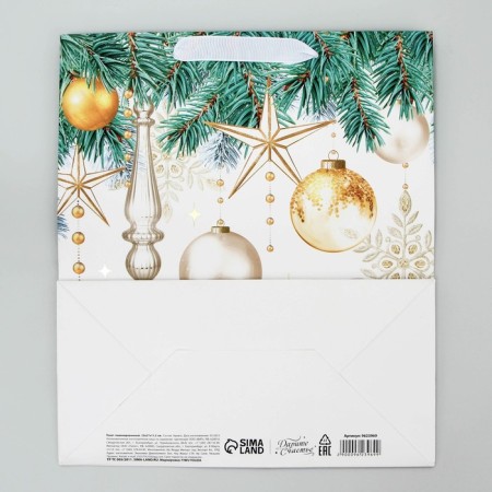 Laminated vertical package, congregation embossing "Happiness in the New Year", ML 23 x 27 x 11.5 cm, New Year-6
