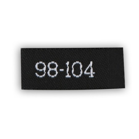 Textile strip "98-104", 5 x 1.1 cm, black color-2