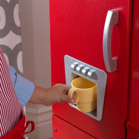 Toy kitchen made of wood "vintage", red color-8