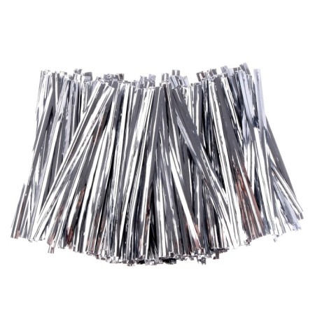 Clip tape, set 500 pcs., Length 1 pc. - 8 cm, silver color-1