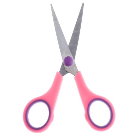 Chancellery scissors "Tropic", 13.5 cm, plastic handles, blister, hull mix-4