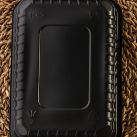Container Plastic disposable "Yuzhuralpak", KR-179, 1000 GR, 17.9 × 13.2 × 6.7 cm, black color-2