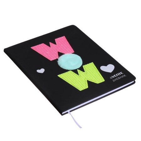Universal diary for grades 1-11 WoW, hard cover, artificial leather, foil embossing, lies, 80 g/m2-1