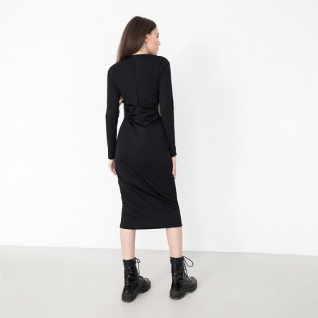 Women's dress Midi with a cut Mist p. 44, black-2