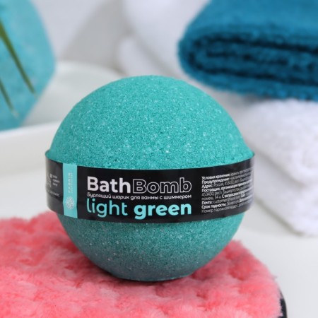 Light Green shimmer bomb with shimmer, 120 g