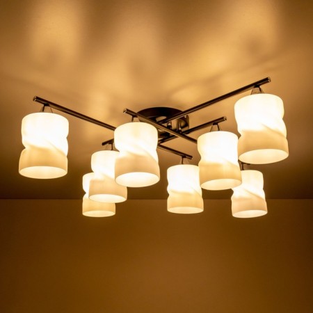 Ceiling chandelier Citilux "NILS" CL132185, 8x60W, E27, Black Color Black-14