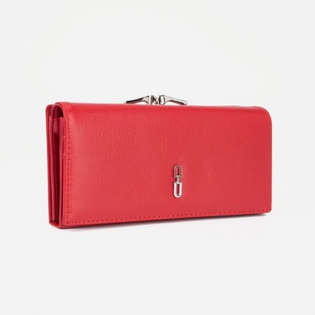 Women's wallet on magnets, red color