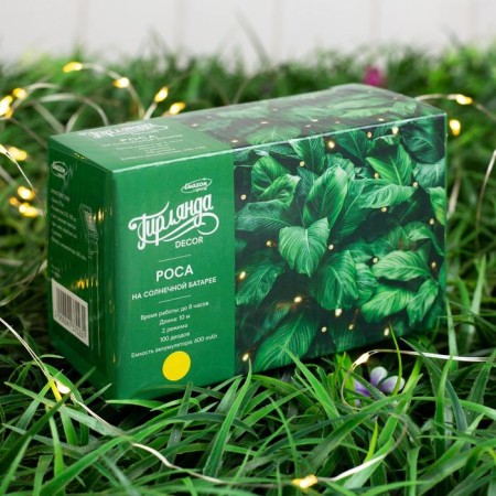 Garland “thread” 10 m dew, ip44, silver thread, 100 led, yellow glow, 2 modes, solar battery-9