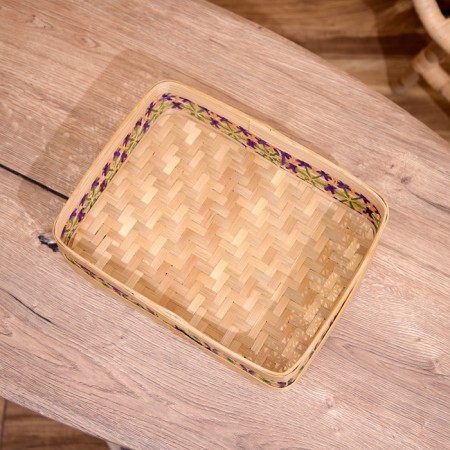 Wicker basket, from bamboo 30x23x8 cm-2