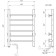 Electric towel Domoterm 109-6, 400x600 mm, left, black matte