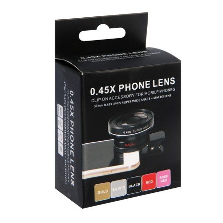 A wide-angle macro lenses for a phone 2 in 1, 0.45x, 37 mm, black-12