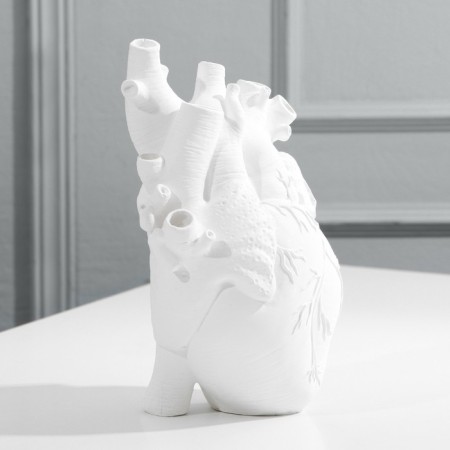 Vase for flowers "Heart", white, 3 x 9 x 20 cm.-2