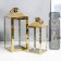 Summary Metal "Rectangular Lantern" set 2 pcs gold 18x18x42, 14x14x34 cm