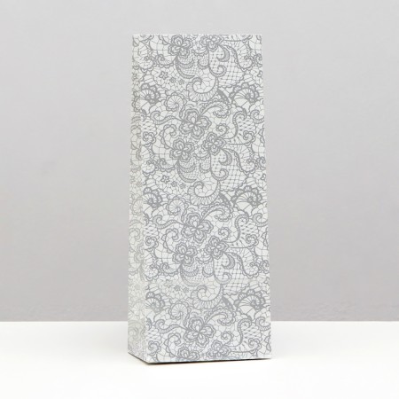 Paper package, packing, "lace", three -layer, silver, 8 x 5 x 21 cm