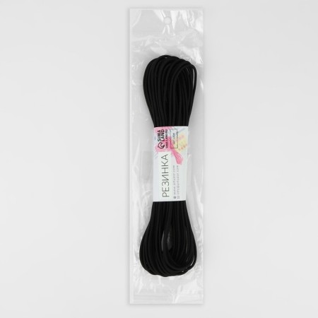 Hat elastic band, 3 mm, 10 ± 0.5 m, black color-2