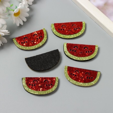 Decor for the creativity of the felt shine "Arbuzik" 2.5x5 cm-1