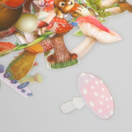 Stickers for creativity PLC PVC "Forest Mushrooms" set 60 pcs 10x14 cm-3