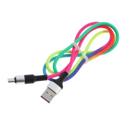 Cable Luazon, Type -C - USB, 2 A, 0.9 m, nylon braid, multi -colored-5
