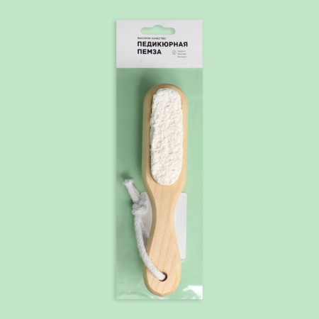 Pumza for pedicure, with a brush, with a suspension, wooden, color mix-6