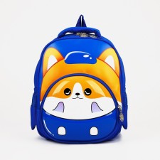 Baby backpack on lightning, 3 outer pockets, blue color