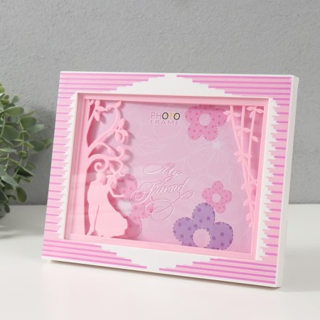 Photo frame plastic 13x18 cm "Walking in the park" pink 23x2x18 cm-1