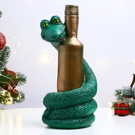Figure "Snake with a bottle" Emerald, 30cm
