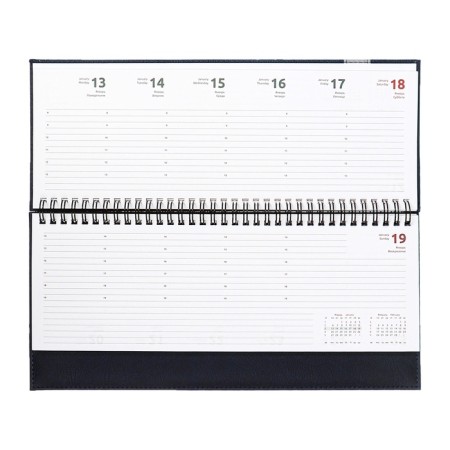 Dated planning 2025, 310 x 145mm, 64 sheets, Devente. Vertical, solid cover, leatherette with foam rubber, embossing, block 70, blue-7